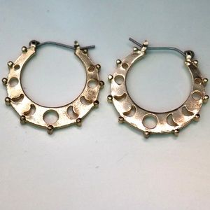 Gold moon phase hoops